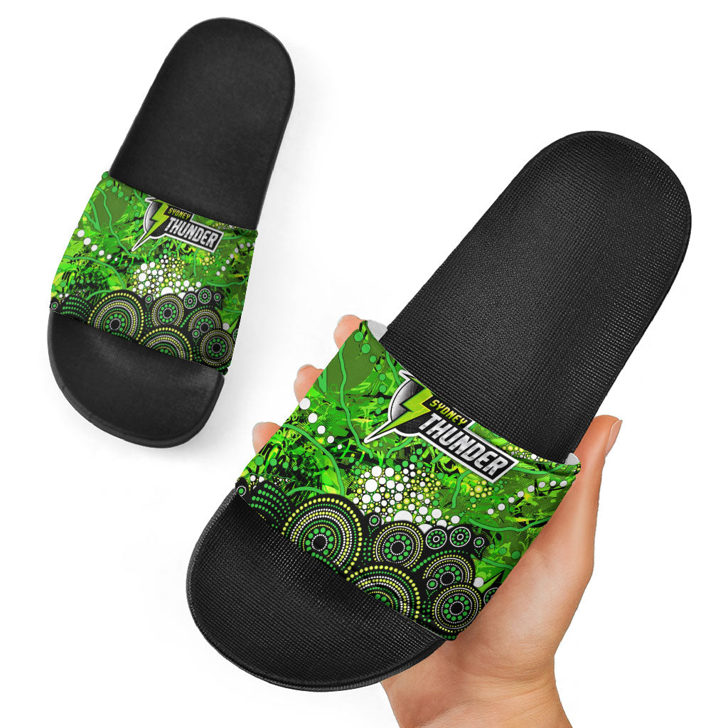 Sydney Thunder Slide Sandals Graffiti Urban Aboriginal Dot Abstract Design
