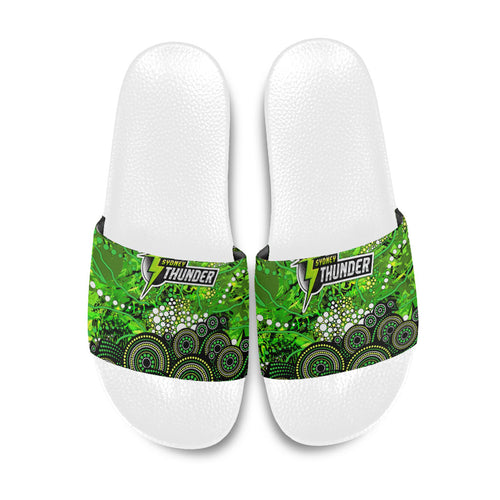 Sydney Thunder Slide Sandals Graffiti Urban Aboriginal Dot Abstract Design