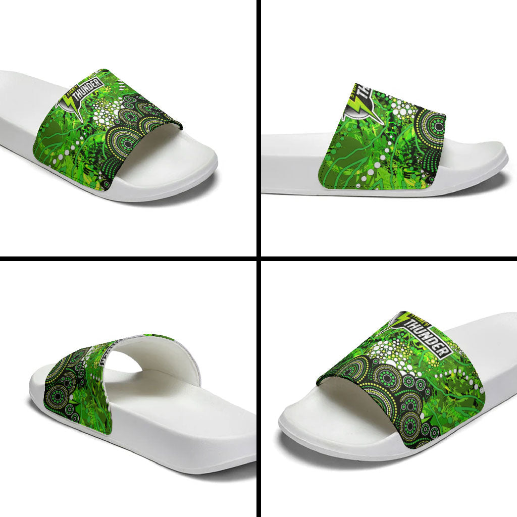 Sydney Thunder Slide Sandals Graffiti Urban Aboriginal Dot Abstract Design