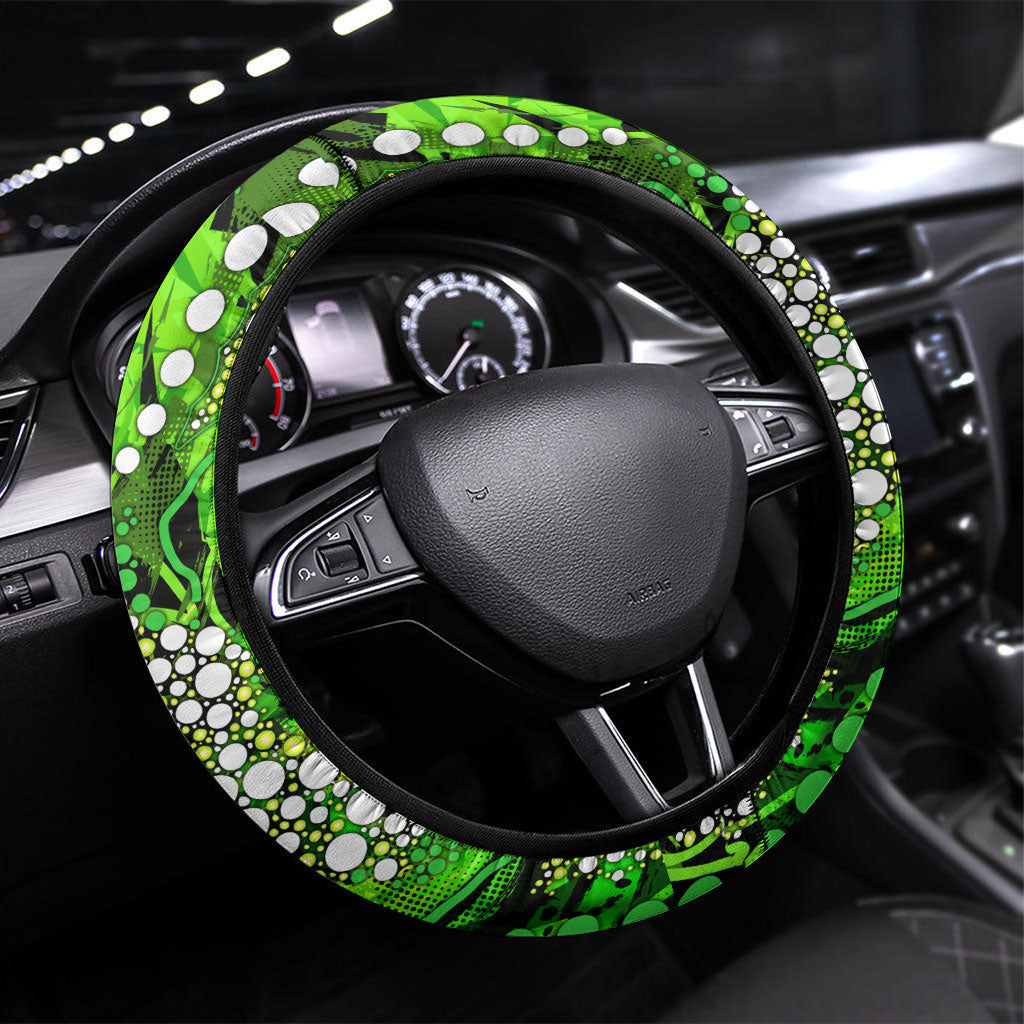 Sydney Thunder Steering Wheel Cover Graffiti Urban Aboriginal Dot Abstract Design
