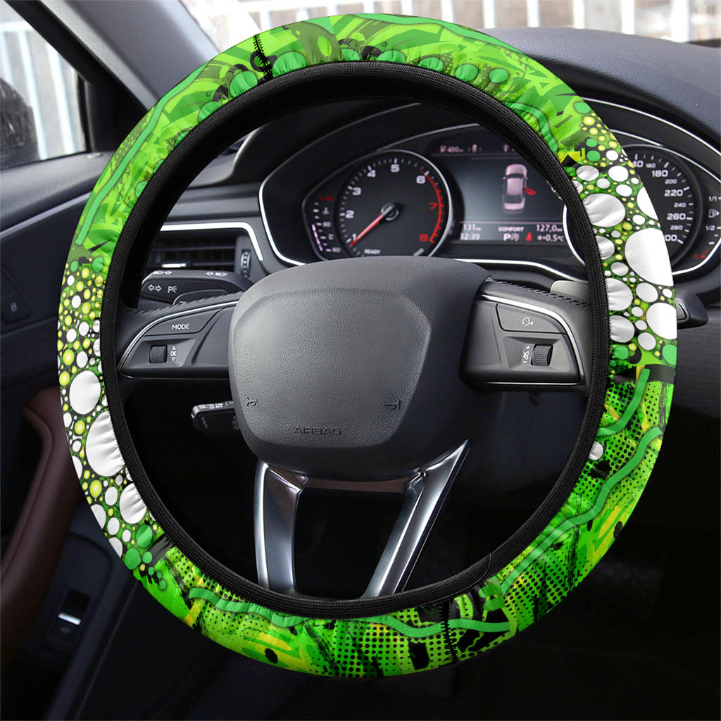 Sydney Thunder Steering Wheel Cover Graffiti Urban Aboriginal Dot Abstract Design