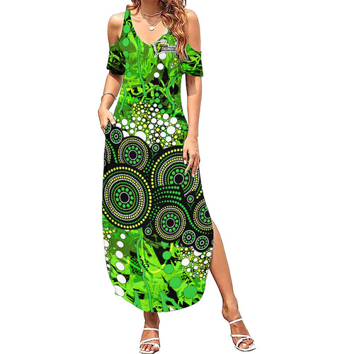 Sydney Thunder Summer Maxi Dress Graffiti Urban Aboriginal Dot Abstract Design