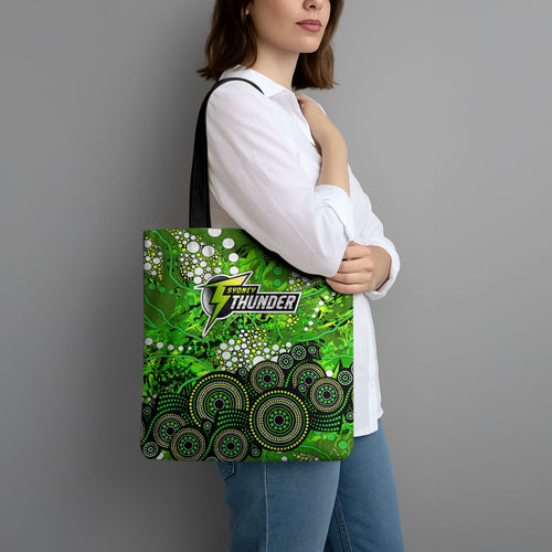 Sydney Thunder Tote Bag Graffiti Urban Aboriginal Dot Abstract Design