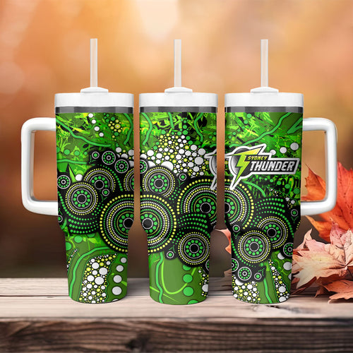 Sydney Thunder Tumbler With Handle Graffiti Urban Aboriginal Dot Abstract Design