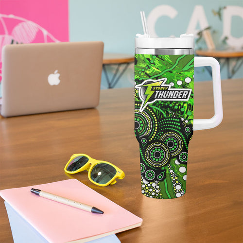 Sydney Thunder Tumbler With Handle Graffiti Urban Aboriginal Dot Abstract Design