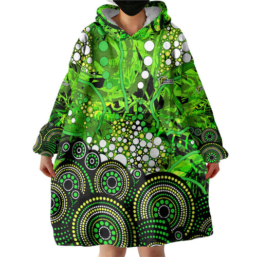 Sydney Thunder Wearable Blanket Hoodie Graffiti Urban Aboriginal Dot Abstract Design