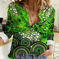 Sydney Thunder Women Casual Shirt Graffiti Urban Aboriginal Dot Abstract Design