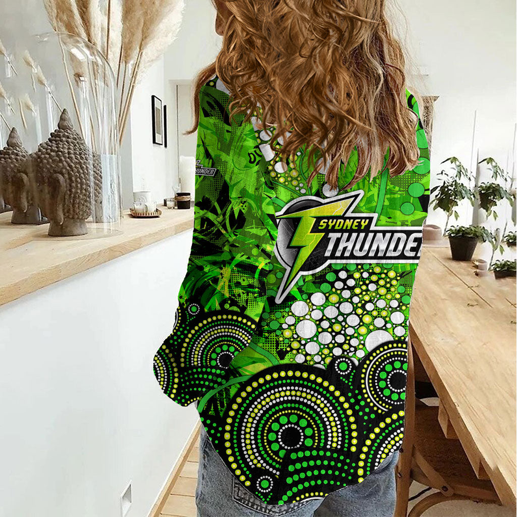 Sydney Thunder Women Casual Shirt Graffiti Urban Aboriginal Dot Abstract Design