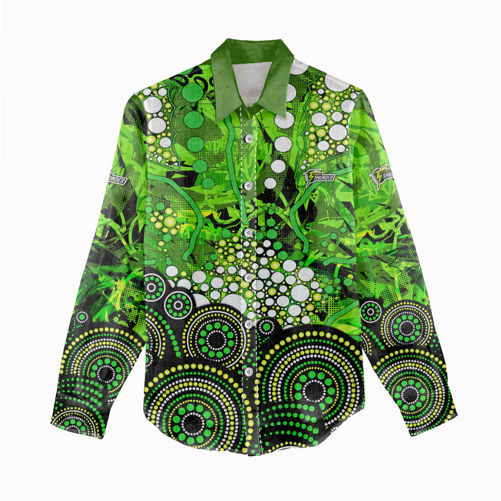 Sydney Thunder Women Casual Shirt Graffiti Urban Aboriginal Dot Abstract Design
