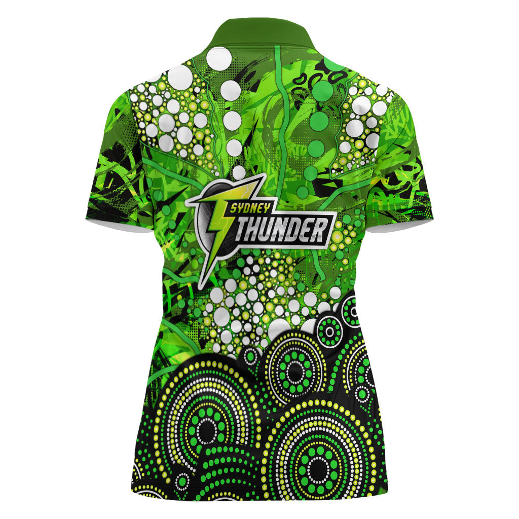 Sydney Thunder Women Polo Shirt Graffiti Urban Aboriginal Dot Abstract Design