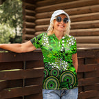 Sydney Thunder Women Polo Shirt Graffiti Urban Aboriginal Dot Abstract Design