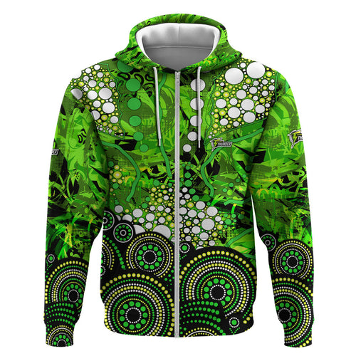 Sydney Thunder Zip Hoodie Graffiti Urban Aboriginal Dot Abstract Design