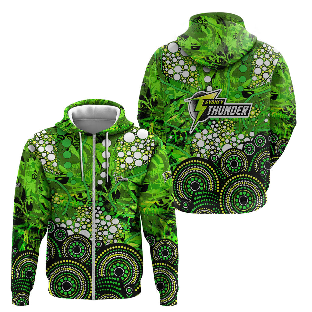 Sydney Thunder Zip Hoodie Graffiti Urban Aboriginal Dot Abstract Design