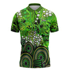 Sydney Thunder Zipper Polo Shirt Graffiti Urban Aboriginal Dot Abstract Design