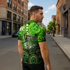 Sydney Thunder Zipper Polo Shirt Graffiti Urban Aboriginal Dot Abstract Design