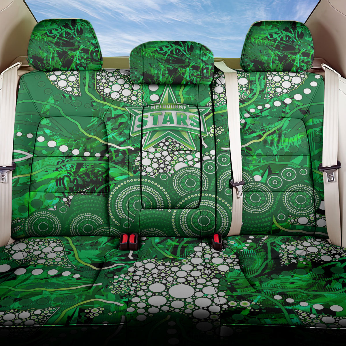 Melbourne Stars Back Car Seat Cover Graffiti Urban Aboriginal Dot Abstract Design