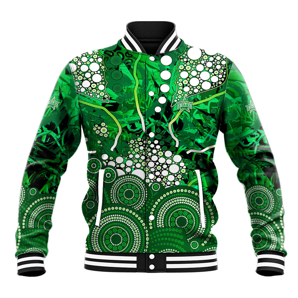 Melbourne Stars Baseball Jacket Graffiti Urban Aboriginal Dot Abstract Design