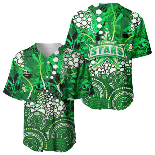 Melbourne Stars Baseball Jersey Graffiti Urban Aboriginal Dot Abstract Design