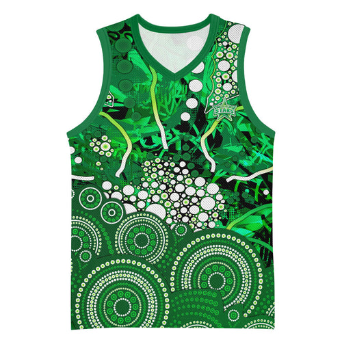 Melbourne Stars Basketball Jersey Graffiti Urban Aboriginal Dot Abstract Design