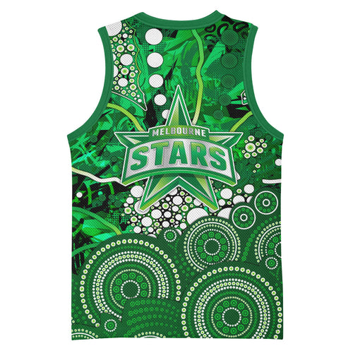 Melbourne Stars Basketball Jersey Graffiti Urban Aboriginal Dot Abstract Design