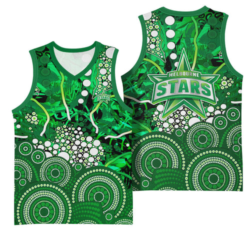 Melbourne Stars Basketball Jersey Graffiti Urban Aboriginal Dot Abstract Design