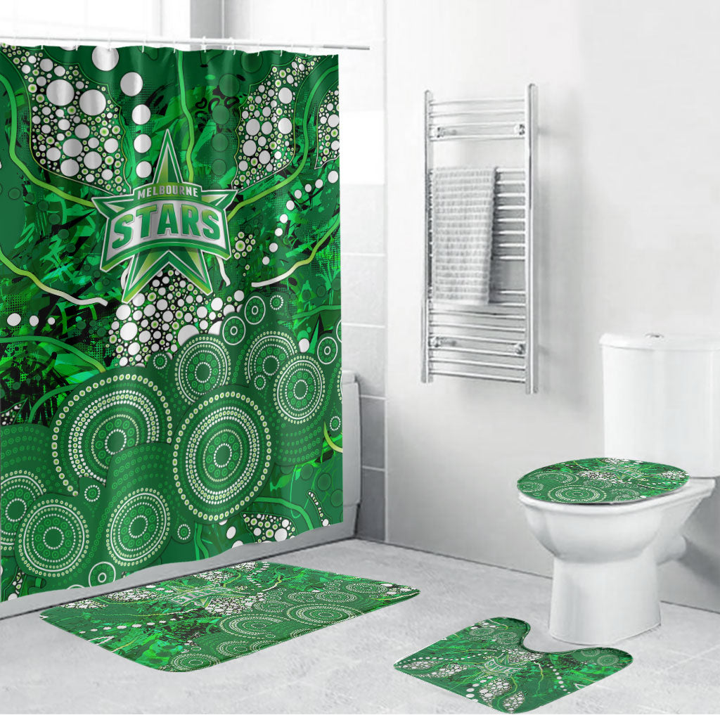 Melbourne Stars Bathroom Set Graffiti Urban Aboriginal Dot Abstract Design
