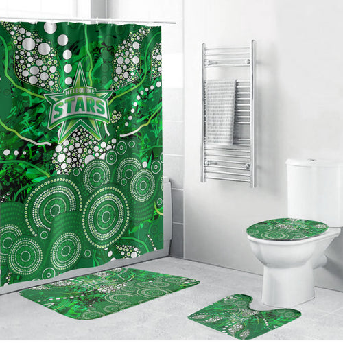 Melbourne Stars Bathroom Set Graffiti Urban Aboriginal Dot Abstract Design