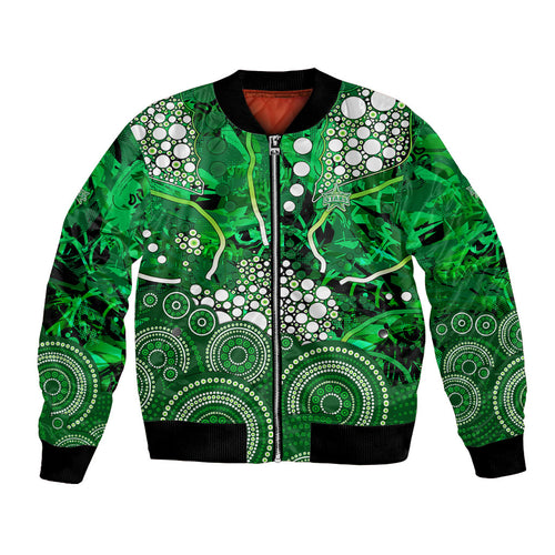 Melbourne Stars Bomber Jacket Graffiti Urban Aboriginal Dot Abstract Design