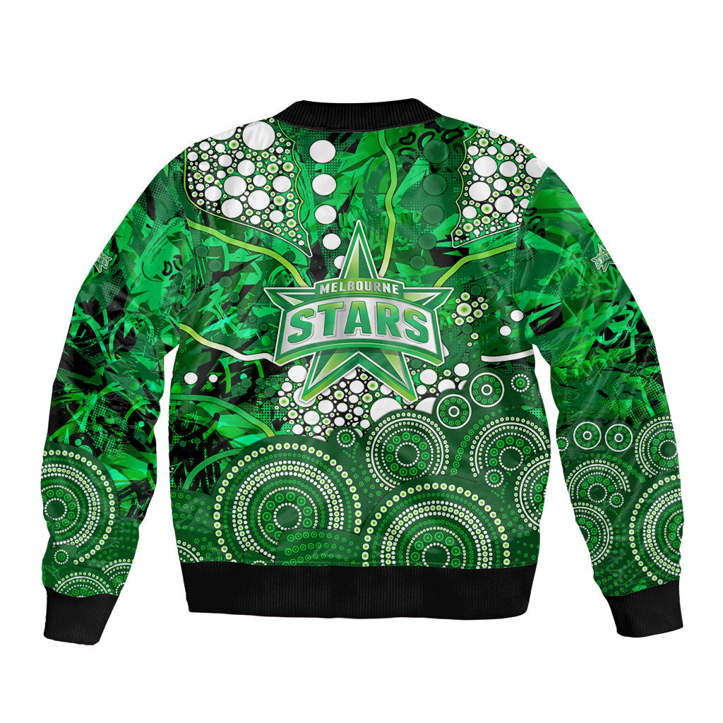 Melbourne Stars Bomber Jacket Graffiti Urban Aboriginal Dot Abstract Design