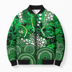 Melbourne Stars Bomber Puffer Jacket Graffiti Urban Aboriginal Dot Abstract Design