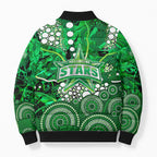 Melbourne Stars Bomber Puffer Jacket Graffiti Urban Aboriginal Dot Abstract Design