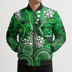 Melbourne Stars Bomber Puffer Jacket Graffiti Urban Aboriginal Dot Abstract Design