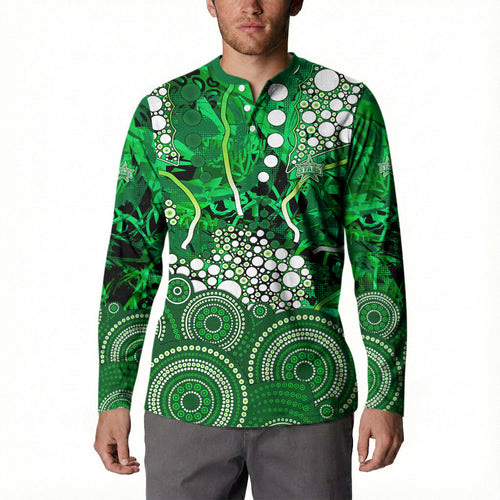 Melbourne Stars Button Sweatshirt Graffiti Urban Aboriginal Dot Abstract Design