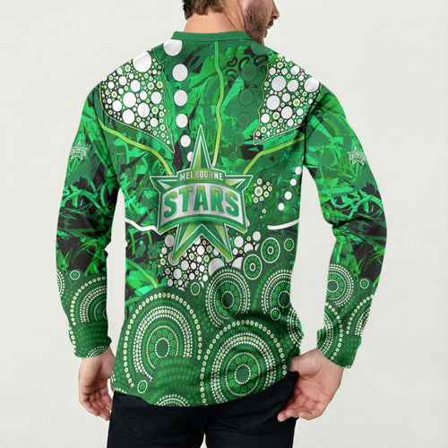 Melbourne Stars Button Sweatshirt Graffiti Urban Aboriginal Dot Abstract Design