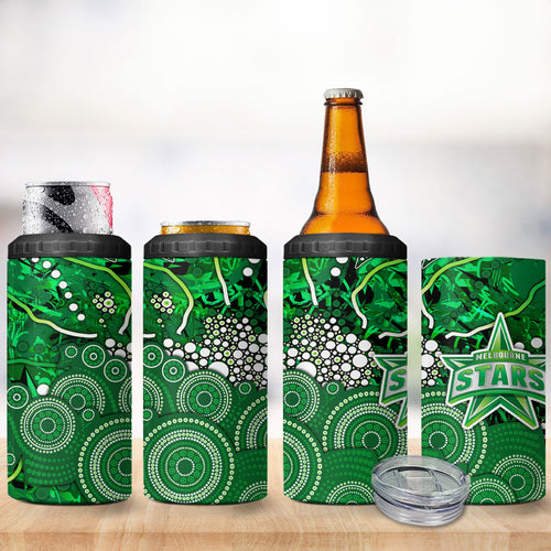 Melbourne Stars 4 in 1 Can Cooler Tumbler Graffiti Urban Aboriginal Dot Abstract Design