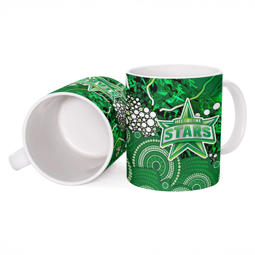 Melbourne Stars Ceramic Mug Graffiti Urban Aboriginal Dot Abstract Design