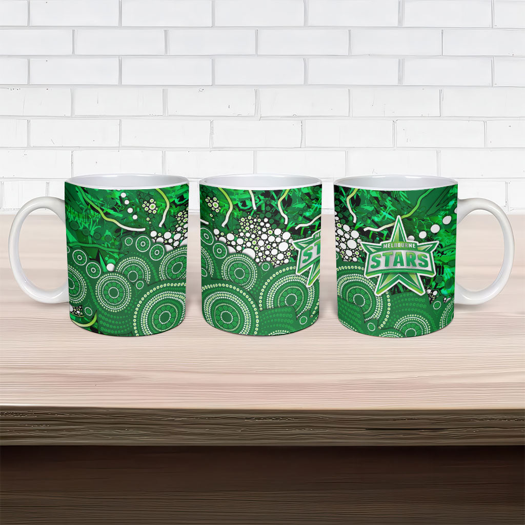Melbourne Stars Ceramic Mug Graffiti Urban Aboriginal Dot Abstract Design