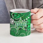 Melbourne Stars Ceramic Mug Graffiti Urban Aboriginal Dot Abstract Design