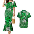 Melbourne Stars Couples Matching Mermaid Dress and Hawaiian Shirt Graffiti Urban Aboriginal Dot Abstract Design