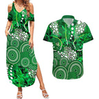 Melbourne Stars Couples Matching Summer Maxi Dress and Hawaiian Shirt Graffiti Urban Aboriginal Dot Abstract Design