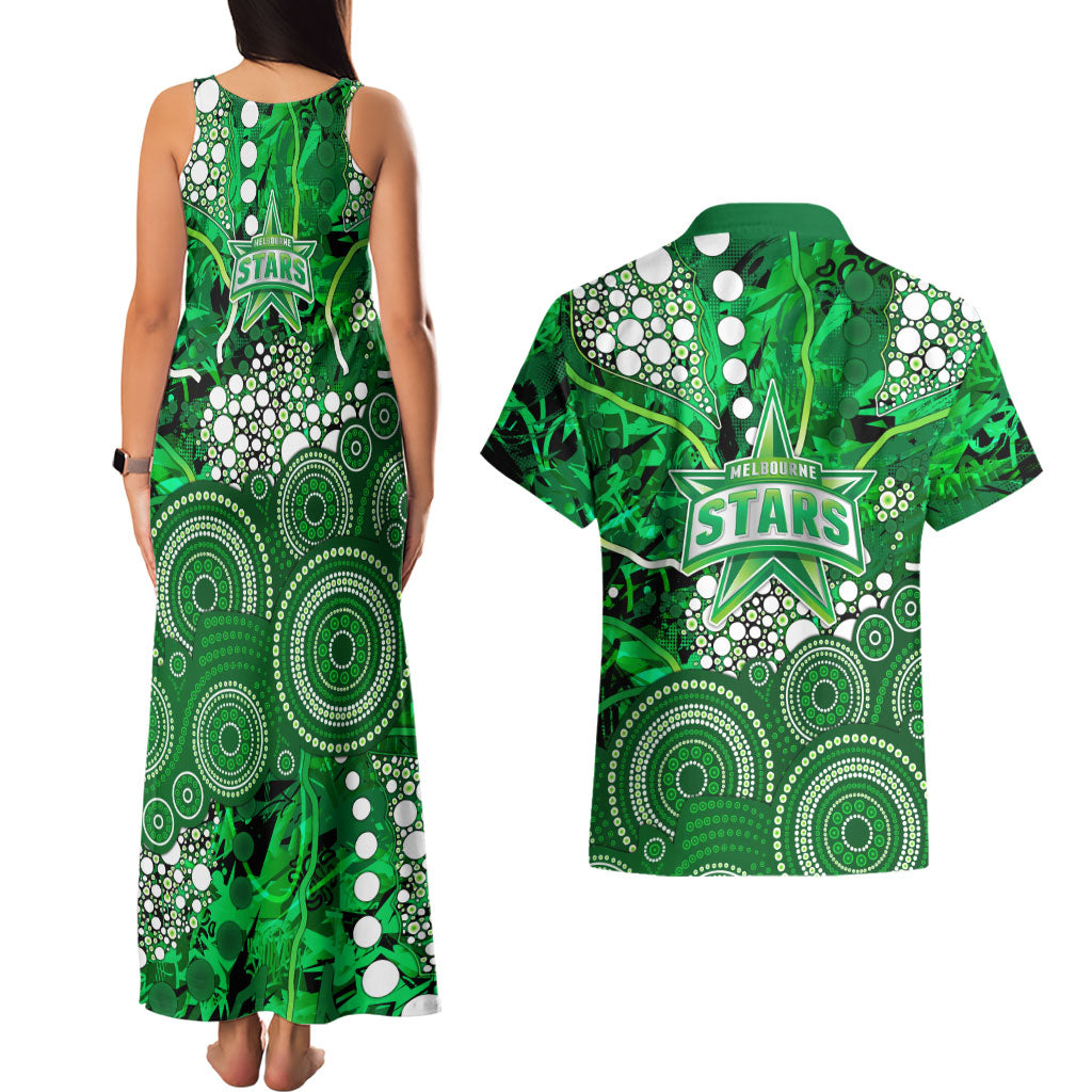 Melbourne Stars Couples Matching Tank Maxi Dress and Hawaiian Shirt Graffiti Urban Aboriginal Dot Abstract Design
