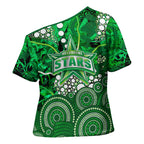 Melbourne Stars Cross Shoulder Shirt Graffiti Urban Aboriginal Dot Abstract Design