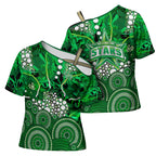 Melbourne Stars Cross Shoulder Shirt Graffiti Urban Aboriginal Dot Abstract Design
