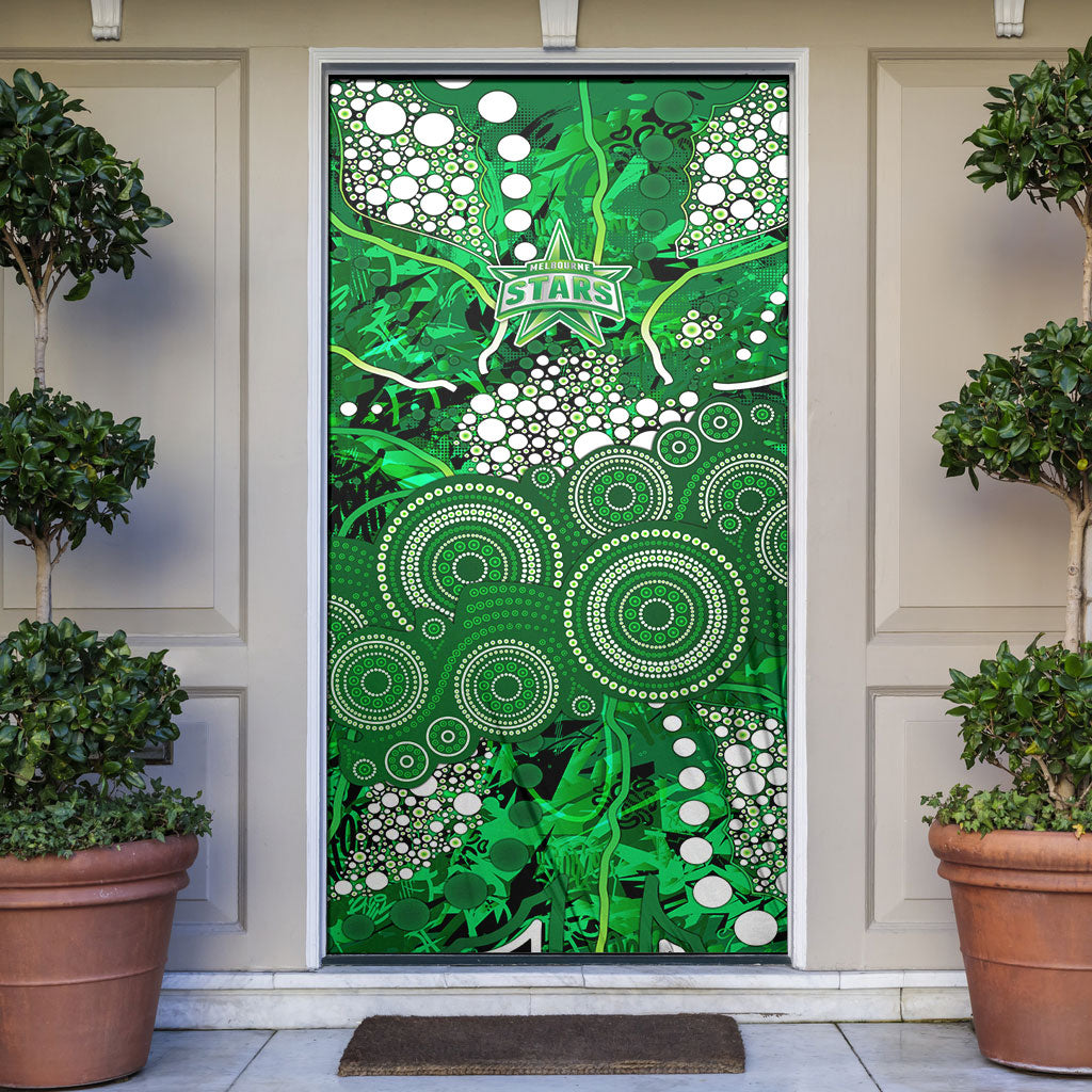 Melbourne Stars Door Cover Graffiti Urban Aboriginal Dot Abstract Design