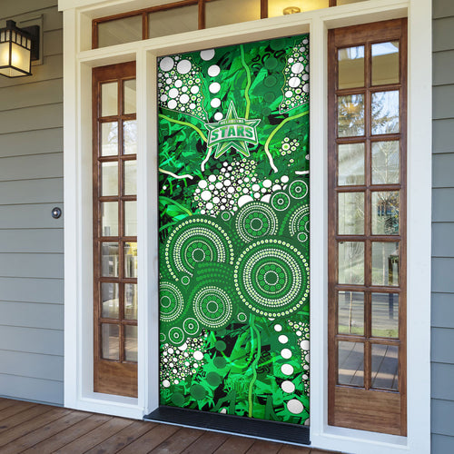 Melbourne Stars Door Cover Graffiti Urban Aboriginal Dot Abstract Design