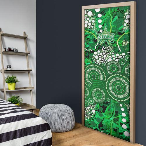 Melbourne Stars Door Cover Graffiti Urban Aboriginal Dot Abstract Design