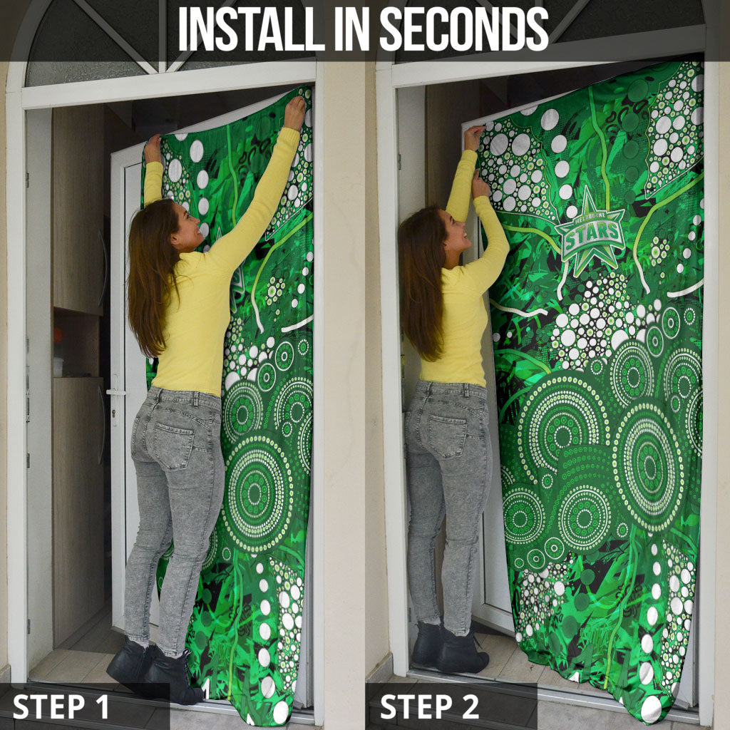 Melbourne Stars Door Cover Graffiti Urban Aboriginal Dot Abstract Design
