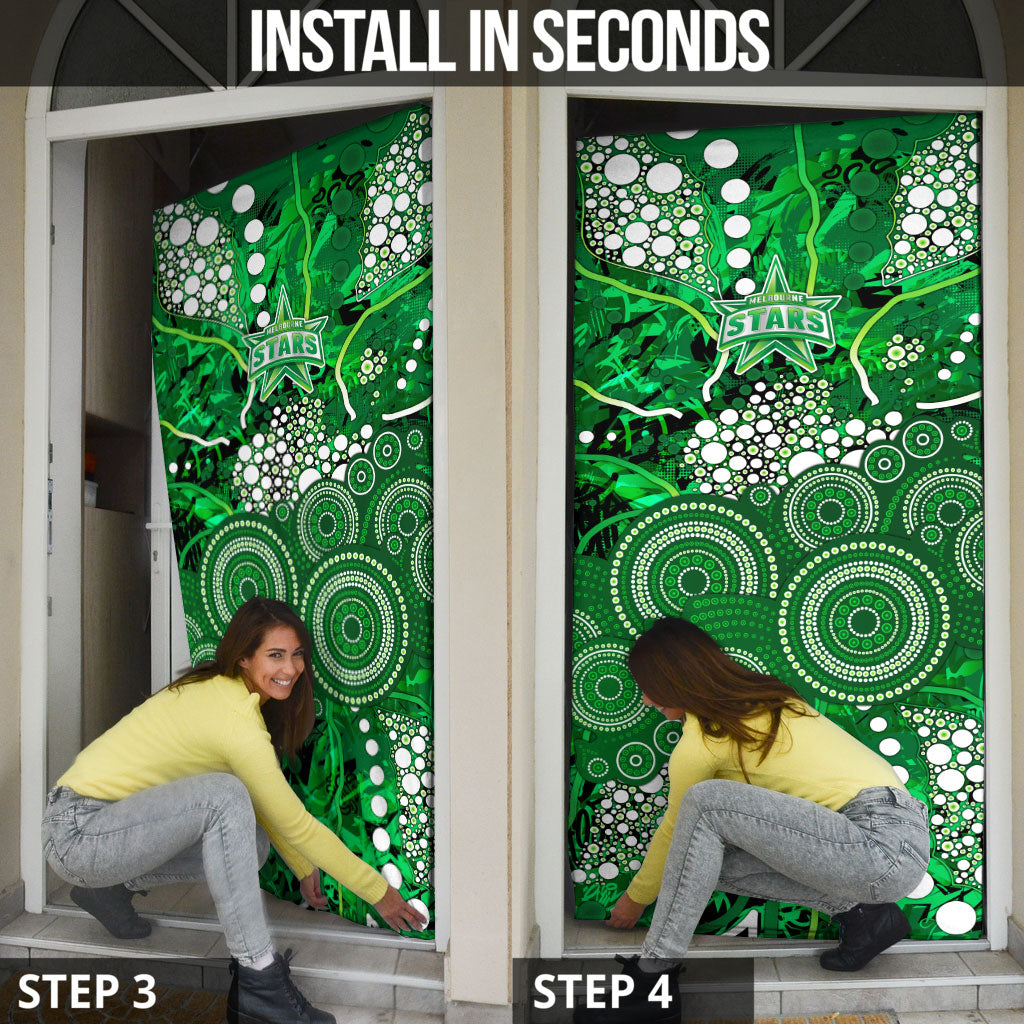 Melbourne Stars Door Cover Graffiti Urban Aboriginal Dot Abstract Design