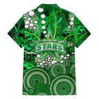 Melbourne Stars Family Matching Long Sleeve Bodycon Dress and Hawaiian Shirt Graffiti Urban Aboriginal Dot Abstract Design