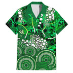 Melbourne Stars Family Matching Off The Shoulder Long Sleeve Dress and Hawaiian Shirt Graffiti Urban Aboriginal Dot Abstract Design